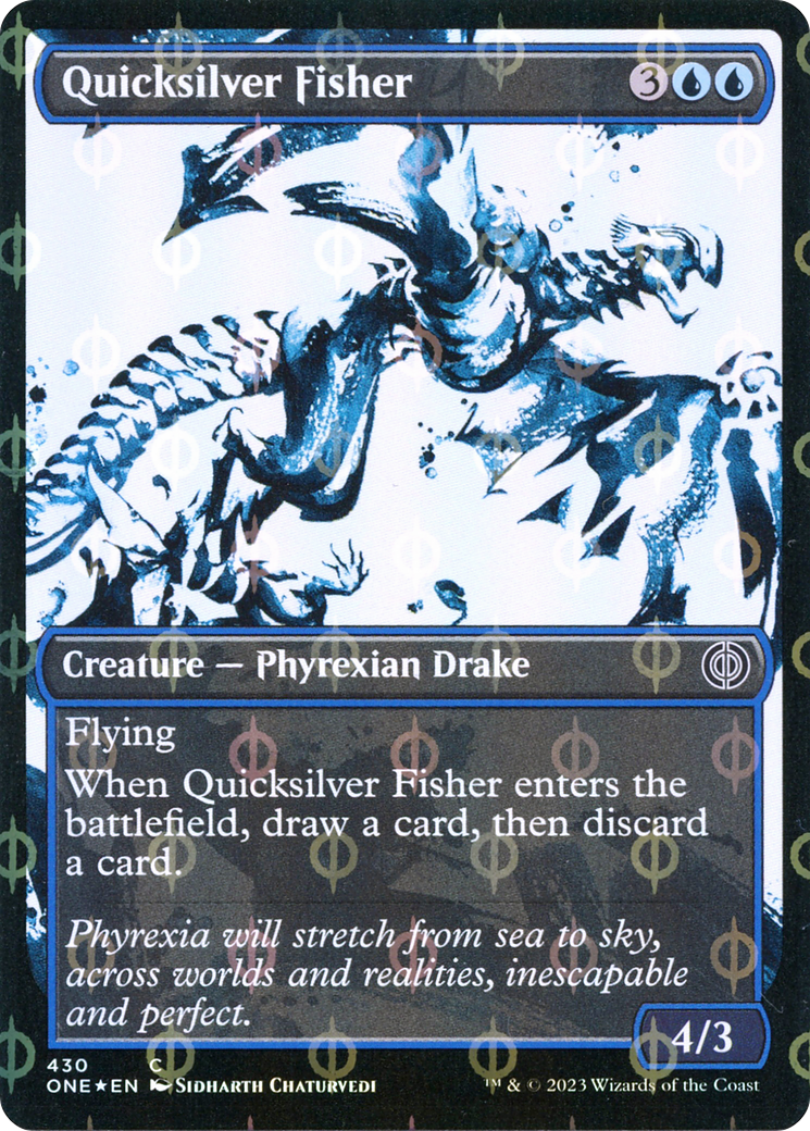 Quicksilver Fisher (Showcase Ichor Step-and-Compleat Foil) [Phyrexia: All Will Be One] | Enigma On Main