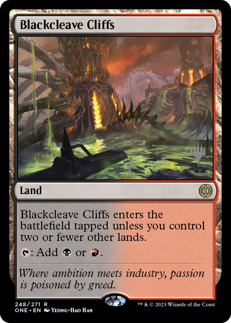 Blackcleave Cliffs (Promo Pack) [Phyrexia: All Will Be One Promos] | Enigma On Main