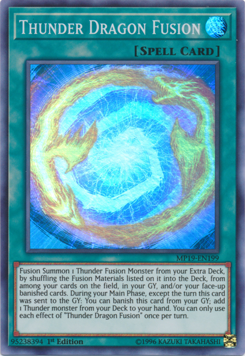 Thunder Dragon Fusion [MP19-EN199] Super Rare | Enigma On Main