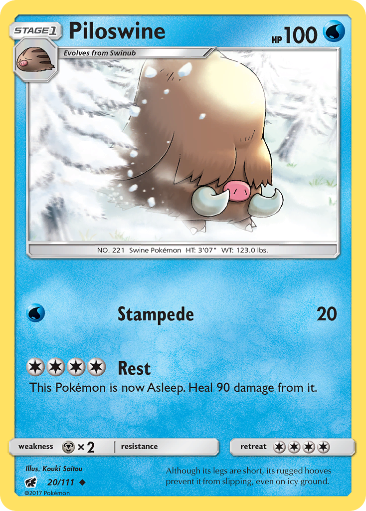 Piloswine (20/111) [Sun & Moon: Crimson Invasion] | Enigma On Main