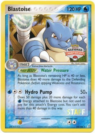 Blastoise (14/100) (National Championship Promo Staff) [EX: Crystal Guardians] | Enigma On Main