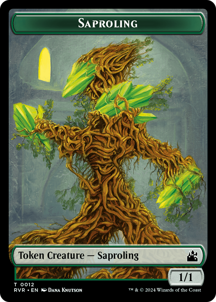 Saproling // Dragon Double-Sided Token [Ravnica Remastered Tokens] | Enigma On Main