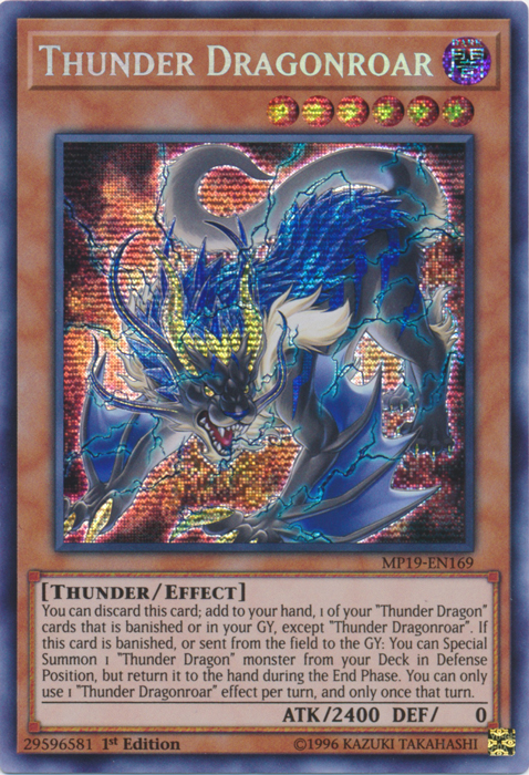 Thunder Dragonroar [MP19-EN169] Prismatic Secret Rare | Enigma On Main