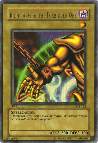 Right Arm of the Forbidden One [LOB-122] Ultra Rare | Enigma On Main