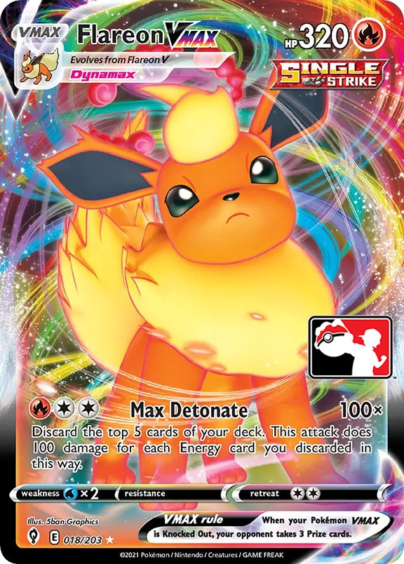 Flareon VMAX (018/203) [Prize Pack Series One] | Enigma On Main