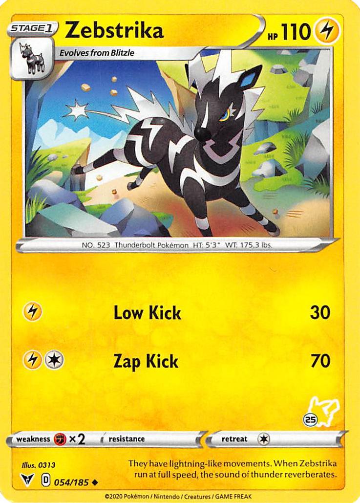 Zebstrika (054/185) (Pikachu Stamp #25) [Battle Academy 2022] | Enigma On Main