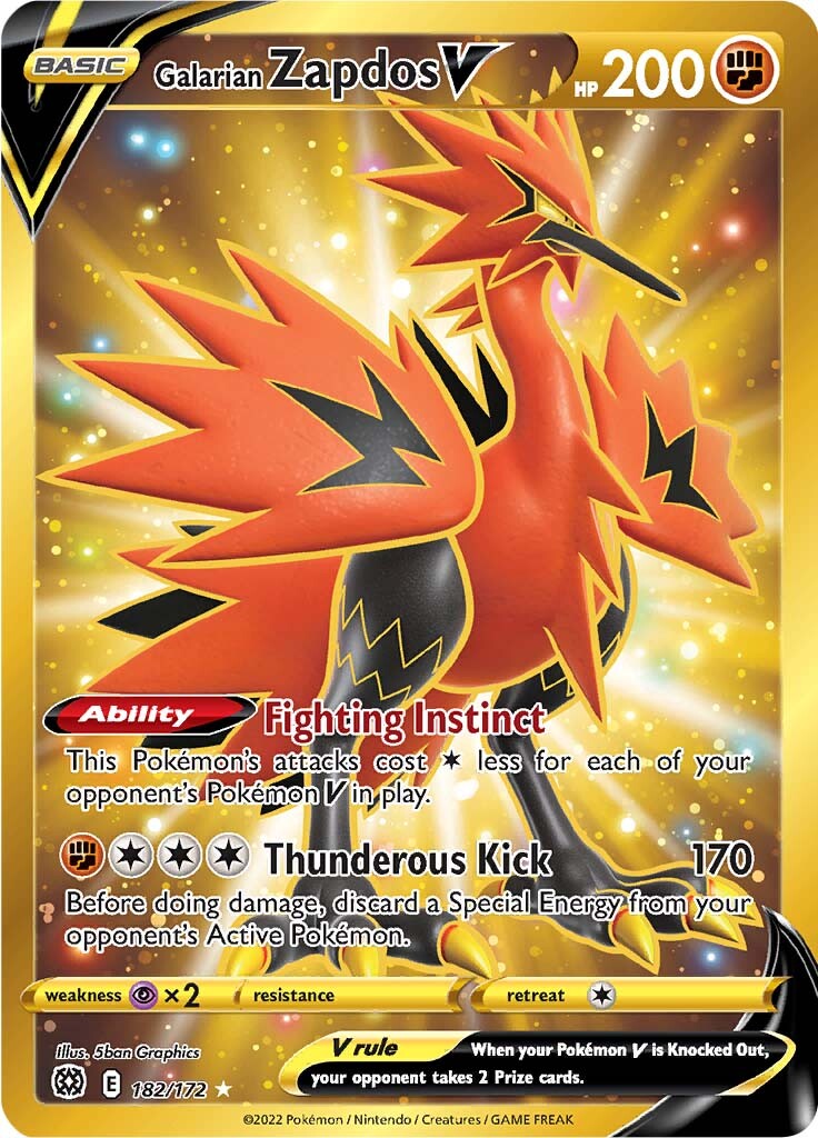 Galarian Zapdos V (182/172) [Sword & Shield: Brilliant Stars] | Enigma On Main