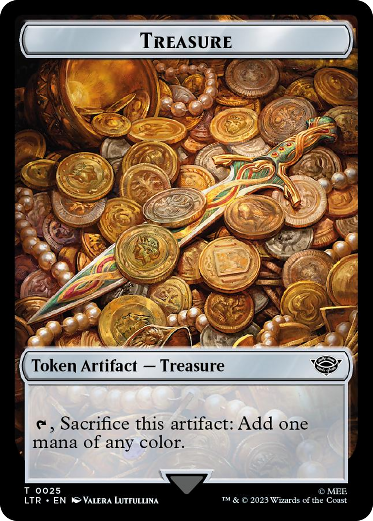 Treasure // Food (0024) Double-Sided Token (Surge Foil) [The Lord of the Rings: Tales of Middle-Earth Tokens] | Enigma On Main