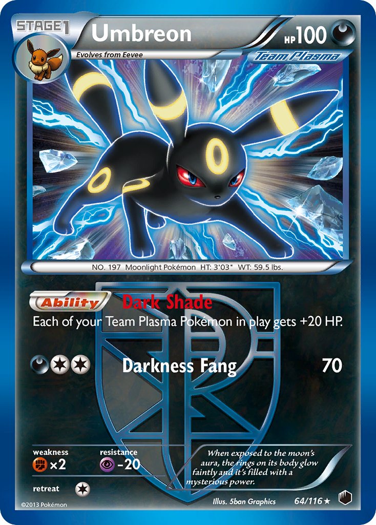 Umbreon (64/116) (Moltres Legendary Battle Deck) (Theme Deck Exclusive) [Black & White: Plasma Freeze] | Enigma On Main