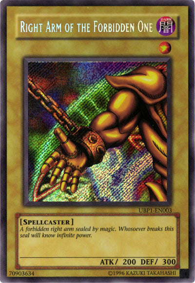 Right Arm of the Forbidden One [UBP1-EN003] Secret Rare | Enigma On Main