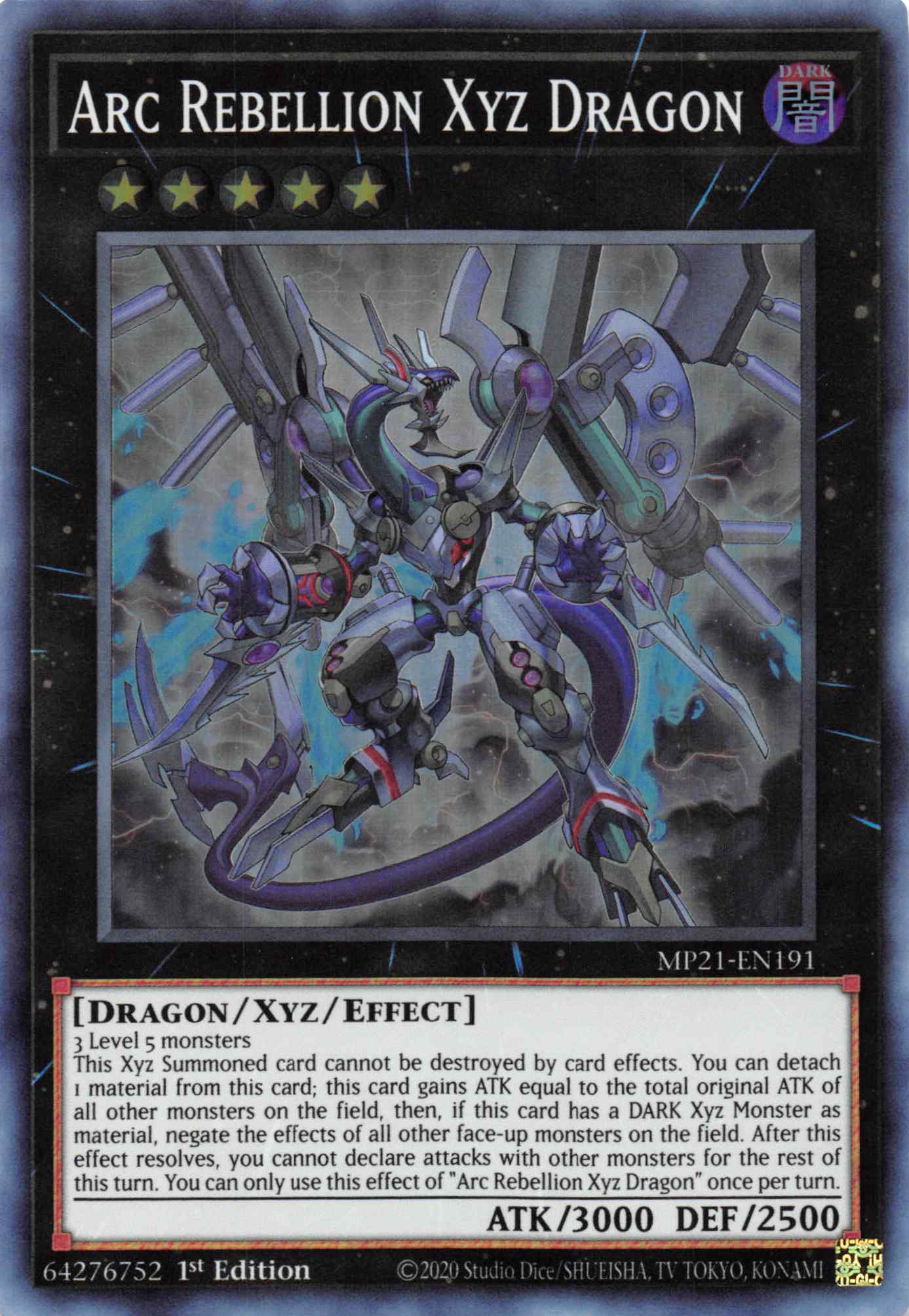 Arc Rebellion Xyz Dragon [MP21-EN191] Super Rare | Enigma On Main