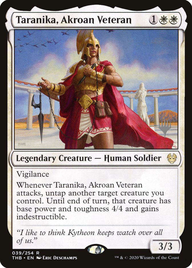 Taranika, Akroan Veteran (Promo Pack) [Theros Beyond Death Promos] | Enigma On Main