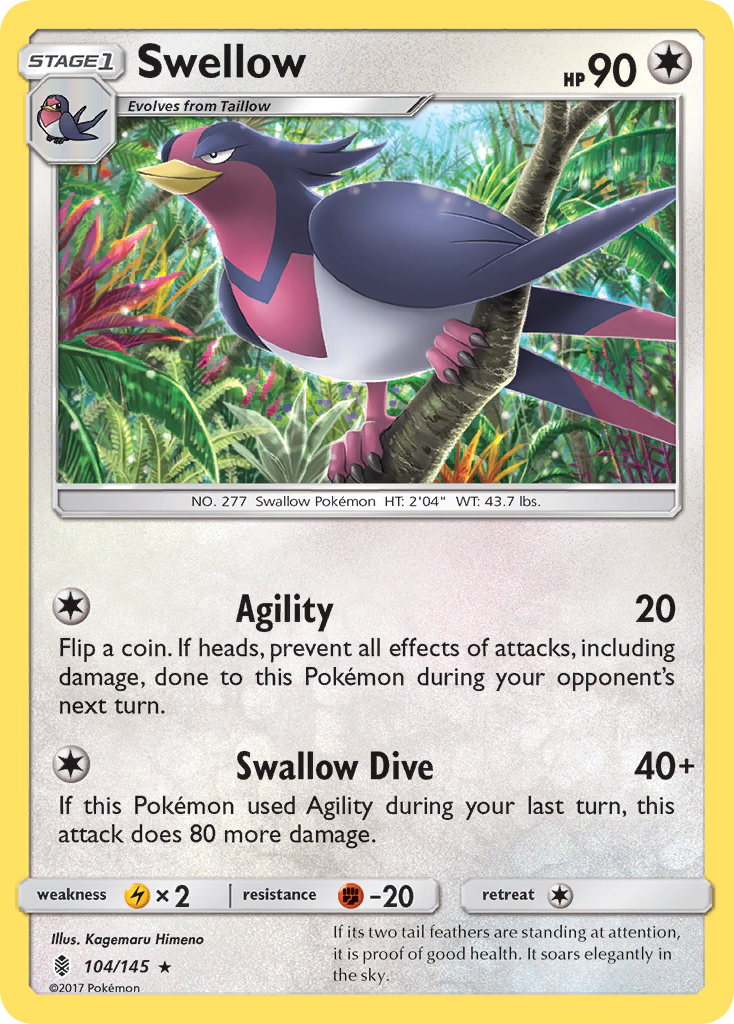 Swellow (104/145) [Sun & Moon: Guardians Rising] | Enigma On Main