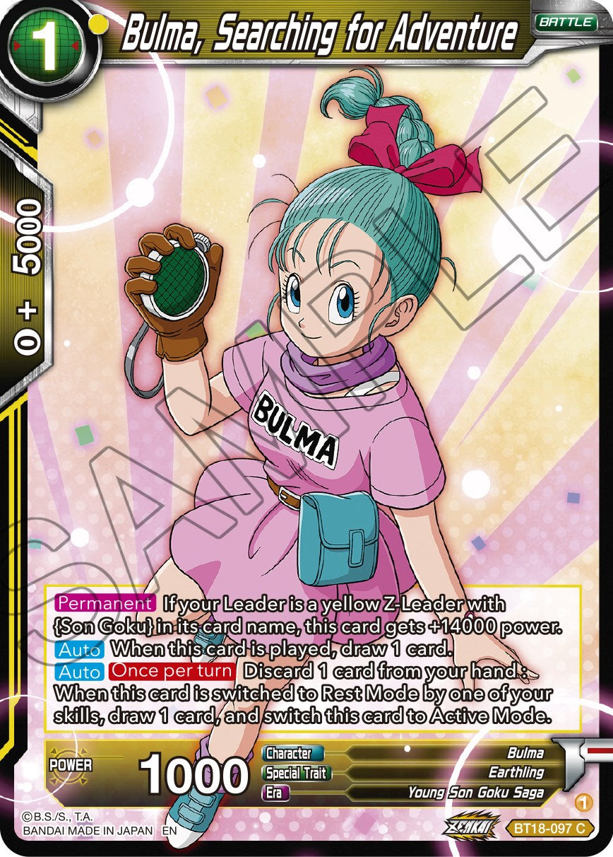 Bulma, Searching for Adventure (BT18-097) [Dawn of the Z-Legends] | Enigma On Main