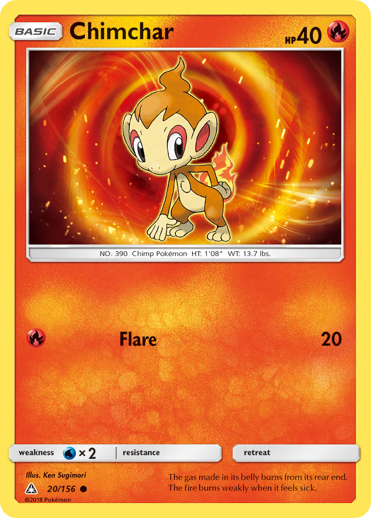 Chimchar (20/156) [Sun & Moon: Ultra Prism] | Enigma On Main