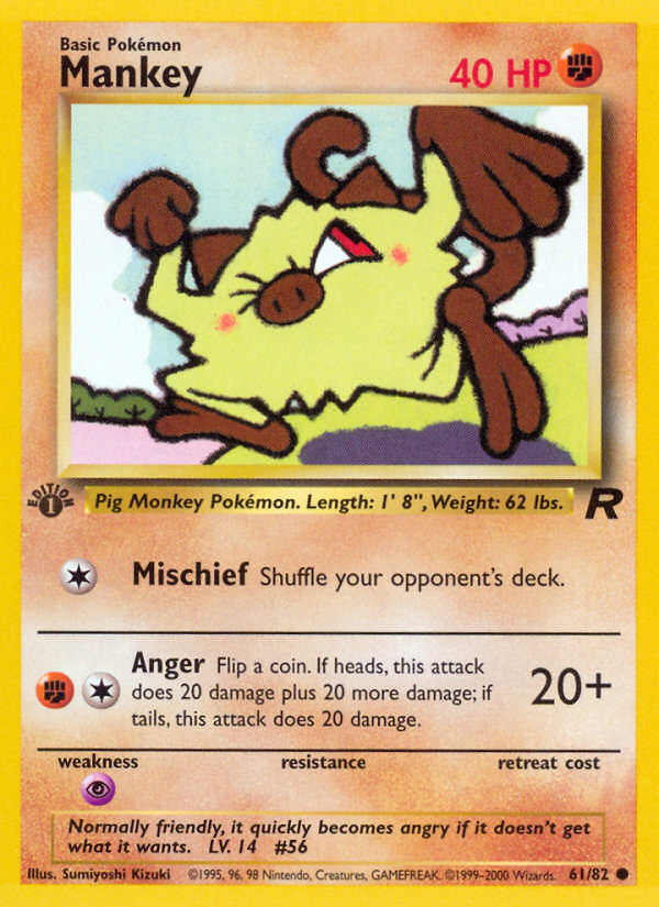 Mankey (61/82) [Team Rocket 1st Edition] | Enigma On Main
