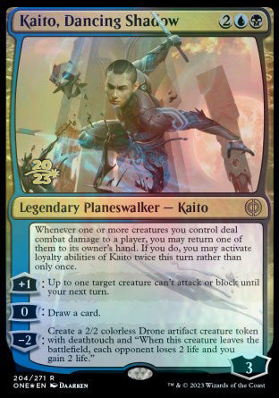 Kaito, Dancing Shadow [Phyrexia: All Will Be One Prerelease Promos] | Enigma On Main