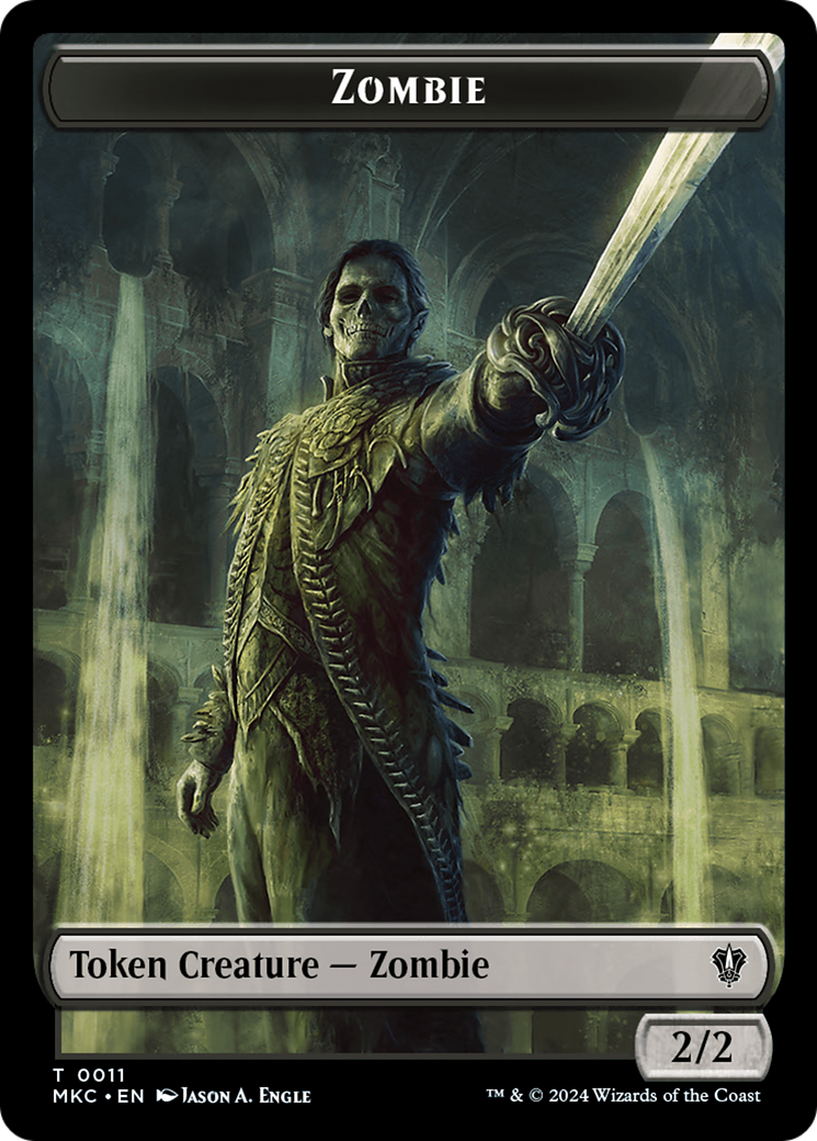 Vizier of Many Faces // Zombie Double-Sided Token [Murders at Karlov Manor Commander Tokens] | Enigma On Main