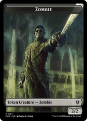 Salamander Warrior // Zombie Double-Sided Token [Murders at Karlov Manor Commander Tokens] | Enigma On Main