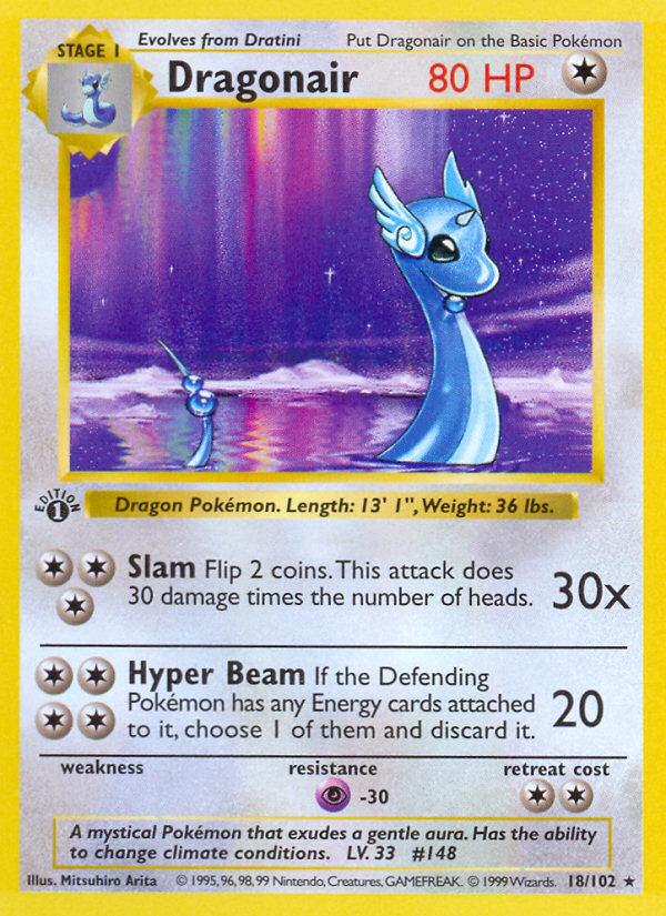 Dragonair (18/102) (Shadowless) [Base Set 1st Edition] | Enigma On Main