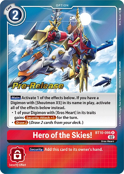 Hero of the Skies! [BT10-095] [Xros Encounter Pre-Release Cards] | Enigma On Main