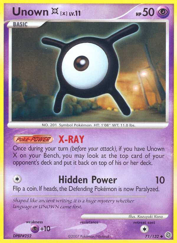 Unown X (71/132) [Diamond & Pearl: Secret Wonders] | Enigma On Main