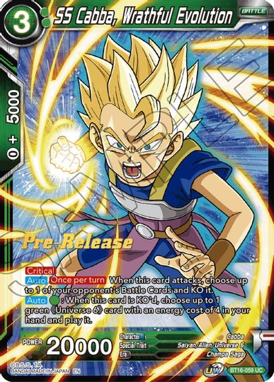 SS Cabba, Wrathful Evolution (BT16-059) [Realm of the Gods Prerelease Promos] | Enigma On Main