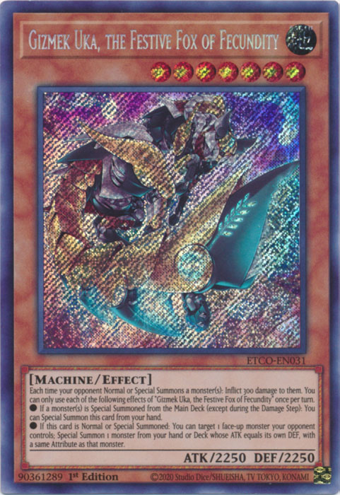 Gizmek Uka, the Festive Fox of Fecundity [ETCO-EN031] Secret Rare | Enigma On Main