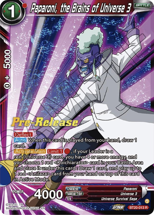 Paparoni, the Brains of Universe 3 (BT20-013) [Power Absorbed Prerelease Promos] | Enigma On Main