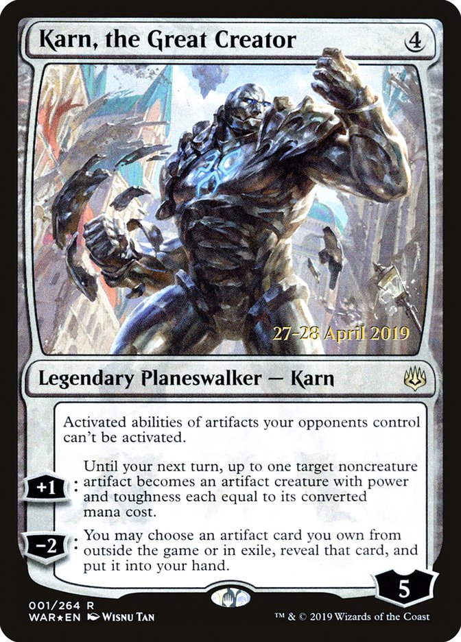 Karn, the Great Creator  [War of the Spark Prerelease Promos] | Enigma On Main