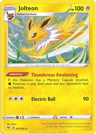 Jolteon (047/185) (Cosmos Holo) [Sword & Shield: Vivid Voltage] | Enigma On Main