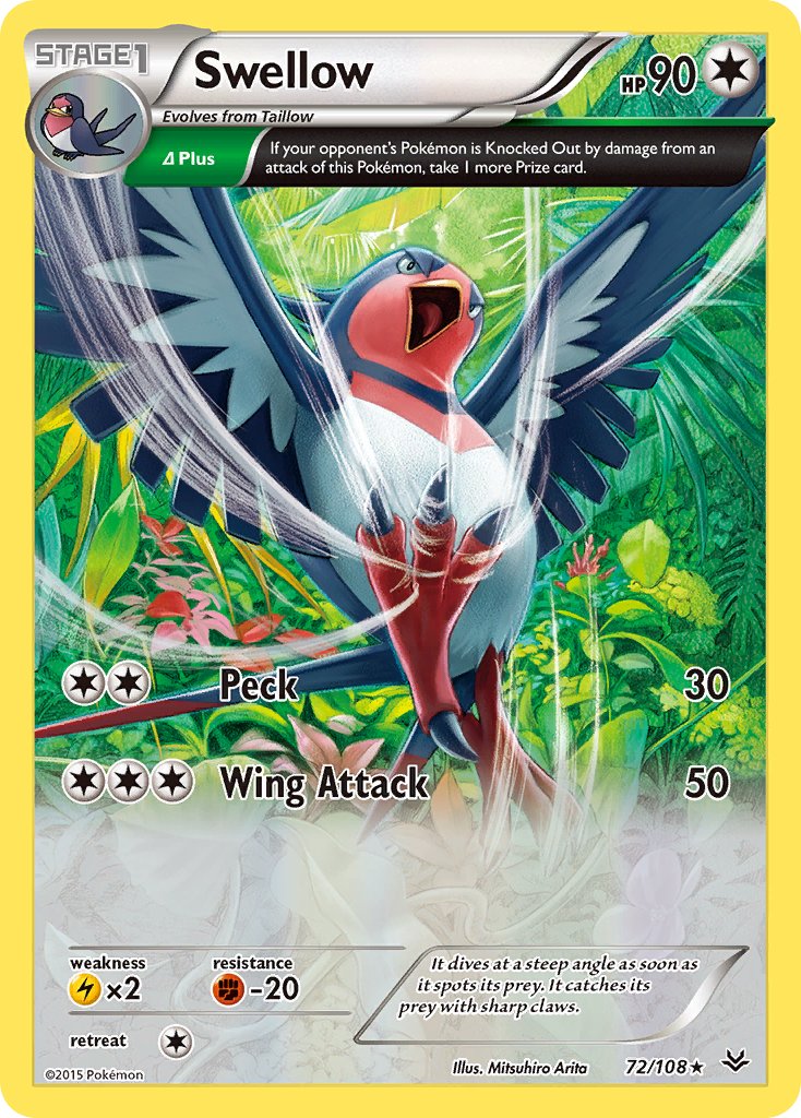 Swellow (72/108) (Theme Deck Exclusive) [XY: Roaring Skies] | Enigma On Main