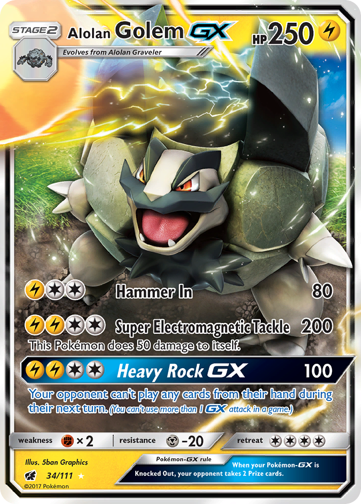 Alolan Golem GX (34/111) [Sun & Moon: Crimson Invasion] | Enigma On Main