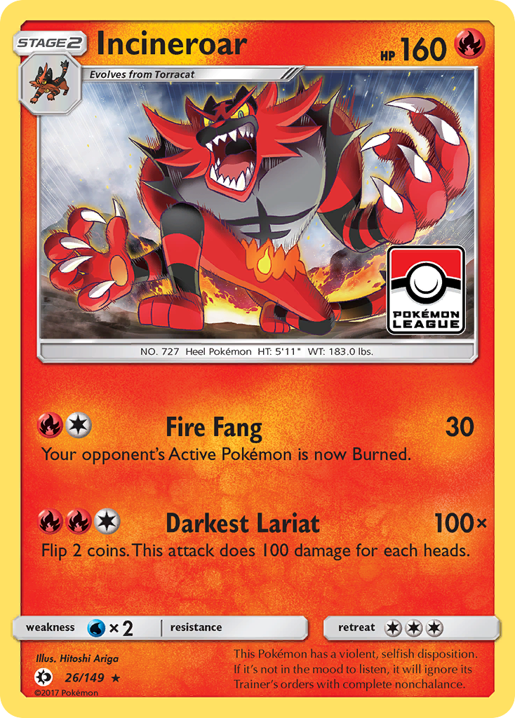 Incineroar (26/149) [Sun & Moon: Base Set] | Enigma On Main