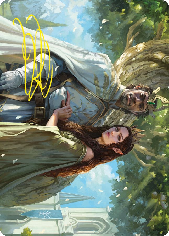 Aragorn and Arwen, Wed Art Card (Gold-Stamped Signature) [The Lord of the Rings: Tales of Middle-earth Art Series] | Enigma On Main