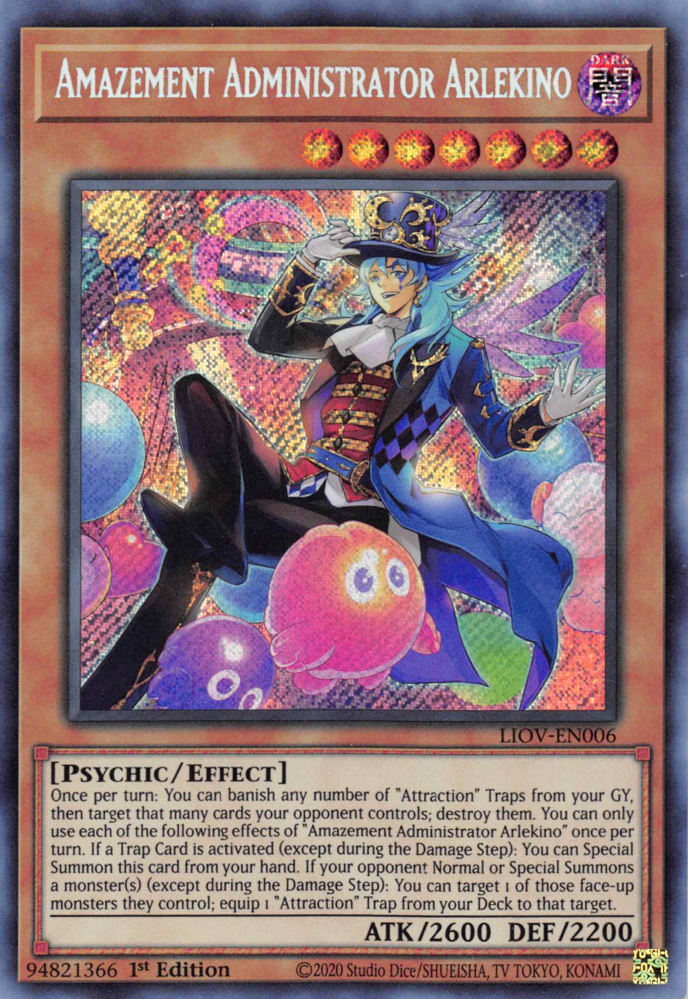 Amazement Administrator Arlekino [LIOV-EN006] Secret Rare | Enigma On Main