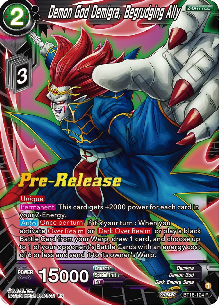 Demon God Demigra, Begrudging Ally (BT18-124) [Dawn of the Z-Legends Prerelease Promos] | Enigma On Main