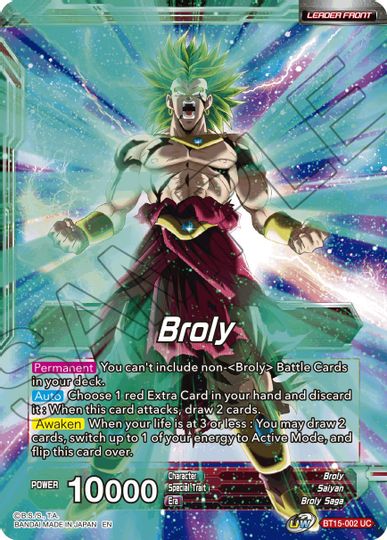 Broly // SS Broly, Demon's Second Coming (BT15-002) [Saiyan Showdown Prerelease Promos] | Enigma On Main