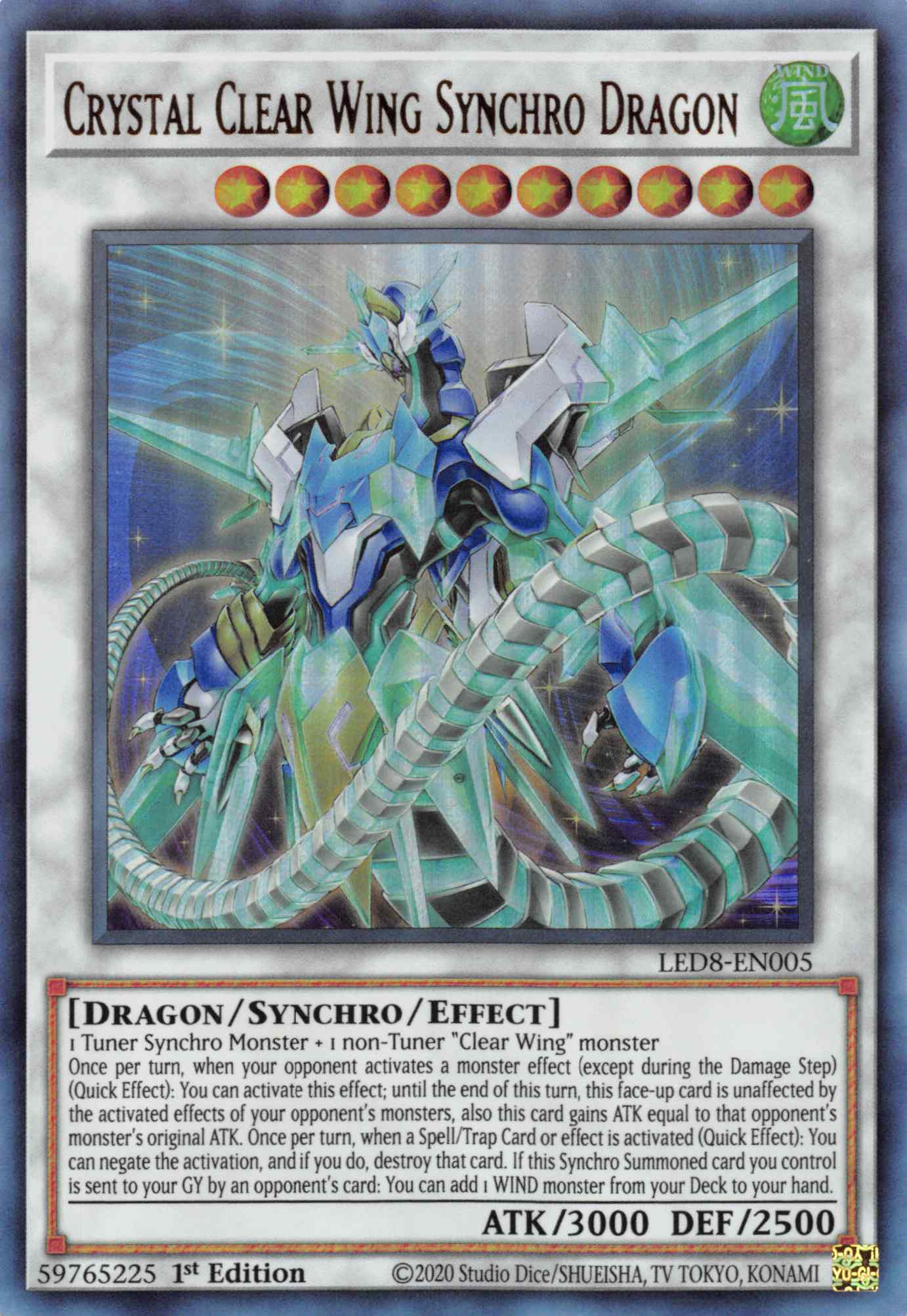 Crystal Clear Wing Synchro Dragon [LED8-EN005] Ultra Rare | Enigma On Main