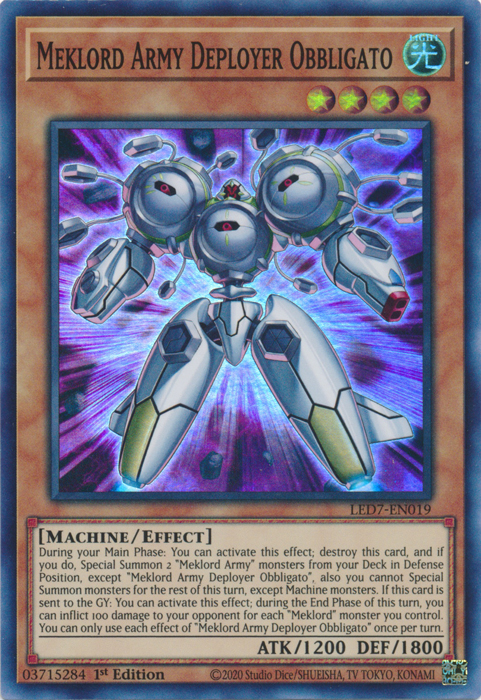 Meklord Army Deployer Obbligato [LED7-EN019] Super Rare | Enigma On Main