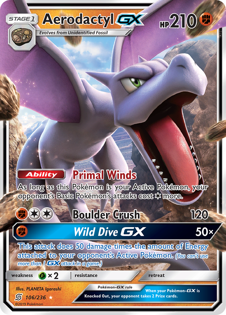 Aerodactyl GX (106/236) [Sun & Moon: Unified Minds] | Enigma On Main