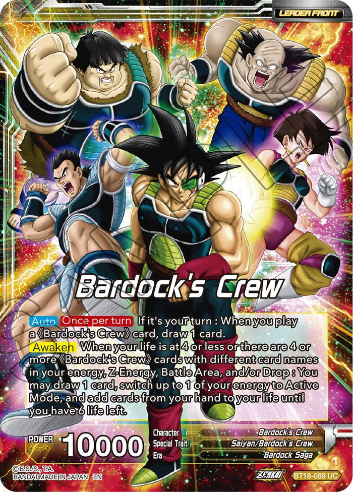 Bardock's Crew // Bardock, Inherited Will (BT18-089) [Dawn of the Z-Legends Prerelease Promos] | Enigma On Main