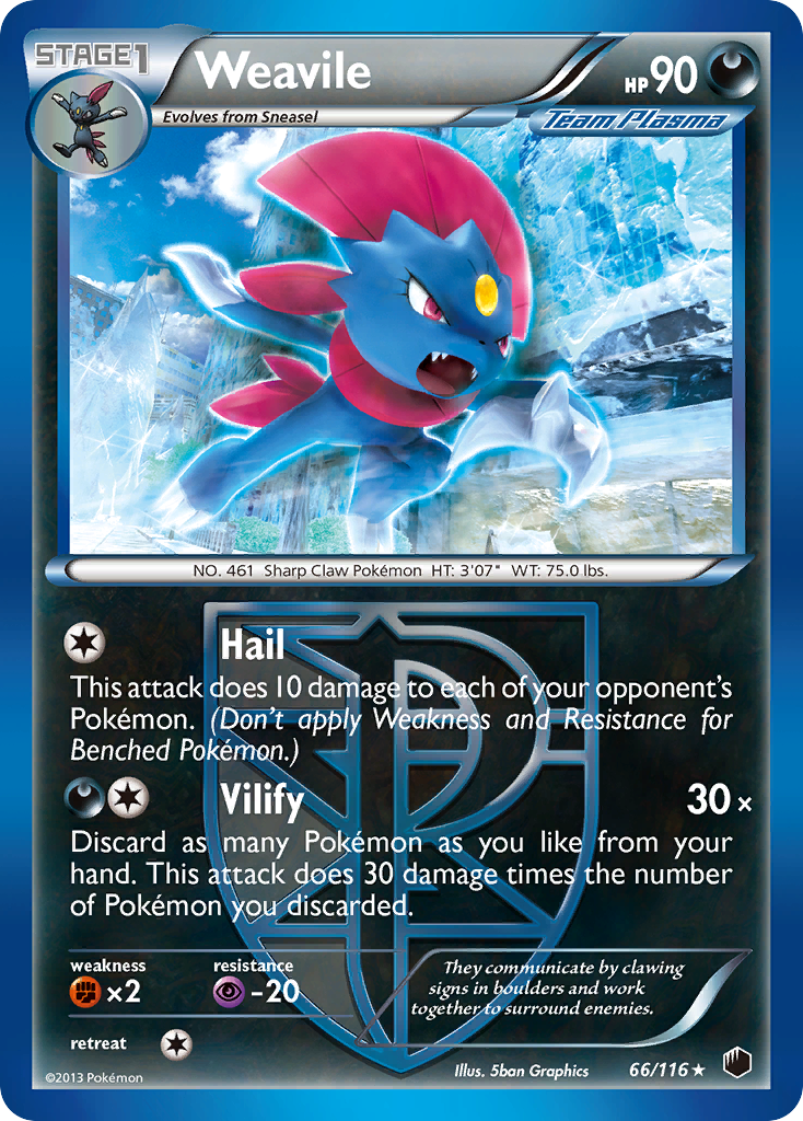 Weavile (66/116) [Black & White: Plasma Freeze] | Enigma On Main