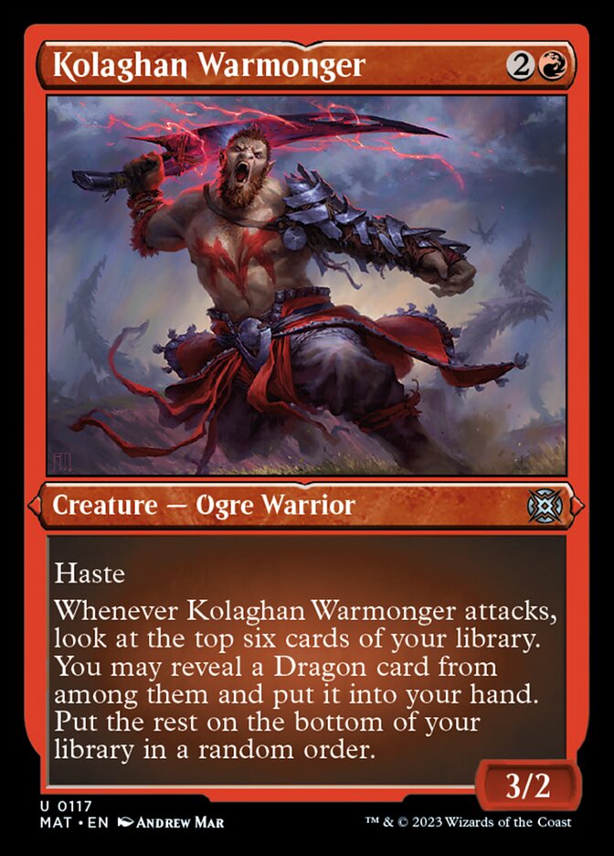 Kolaghan Warmonger (Foil Etched) [March of the Machine: The Aftermath] | Enigma On Main