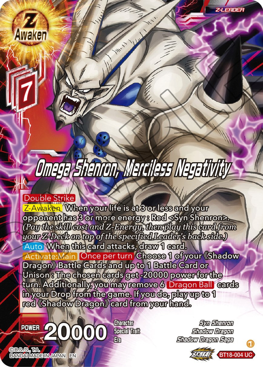 Omega Shenron, Merciless Negativity (BT18-004) [Dawn of the Z-Legends] | Enigma On Main