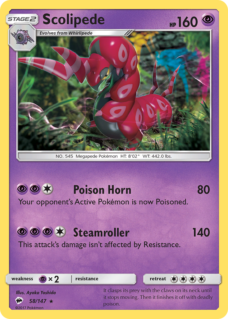 Scolipede (58/147) [Sun & Moon: Burning Shadows] | Enigma On Main