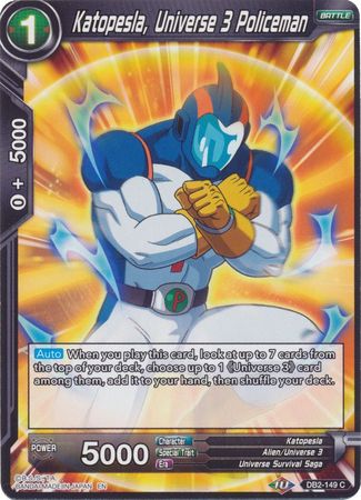 Katopesla, Universe 3 Policeman (Reprint) (DB2-149) [Battle Evolution Booster] | Enigma On Main