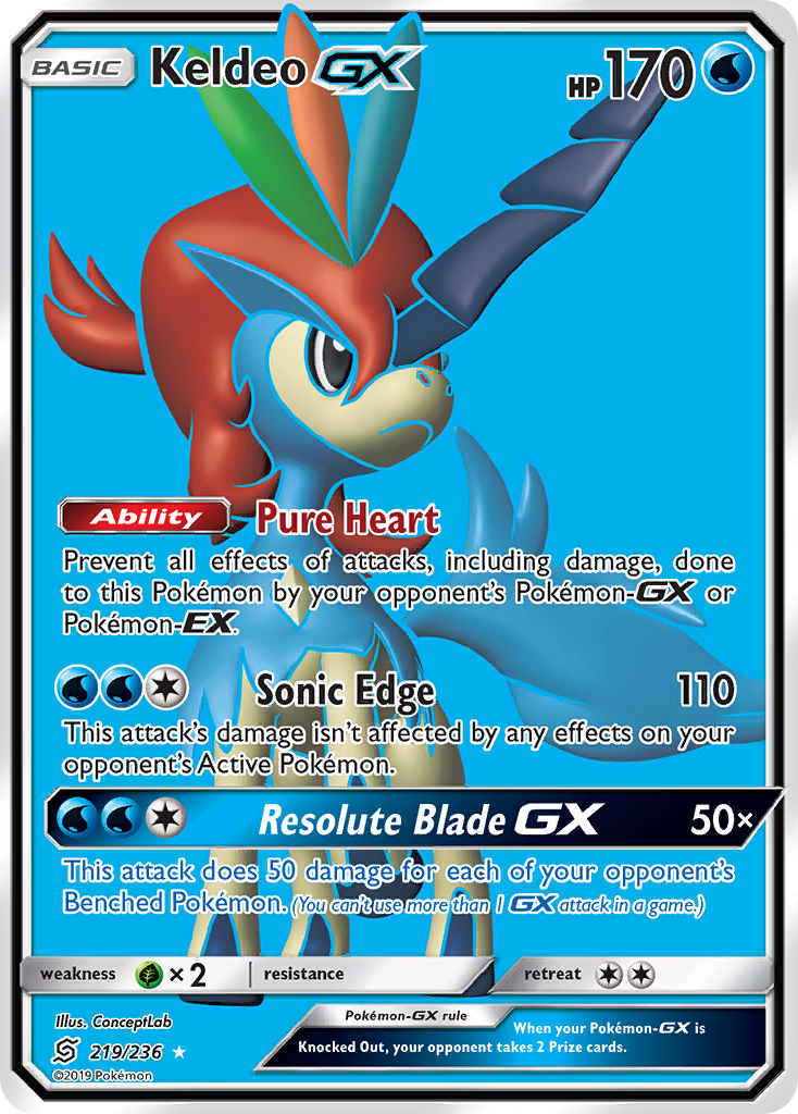 Keldeo GX (219/236) [Sun & Moon: Unified Minds] | Enigma On Main