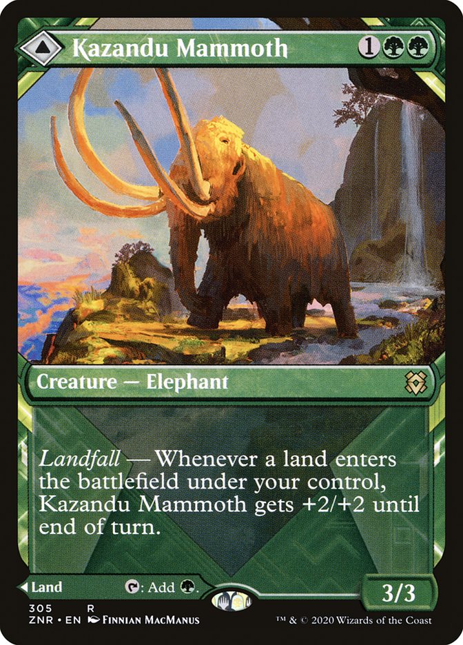 Kazandu Mammoth // Kazandu Valley (Showcase) [Zendikar Rising] | Enigma On Main