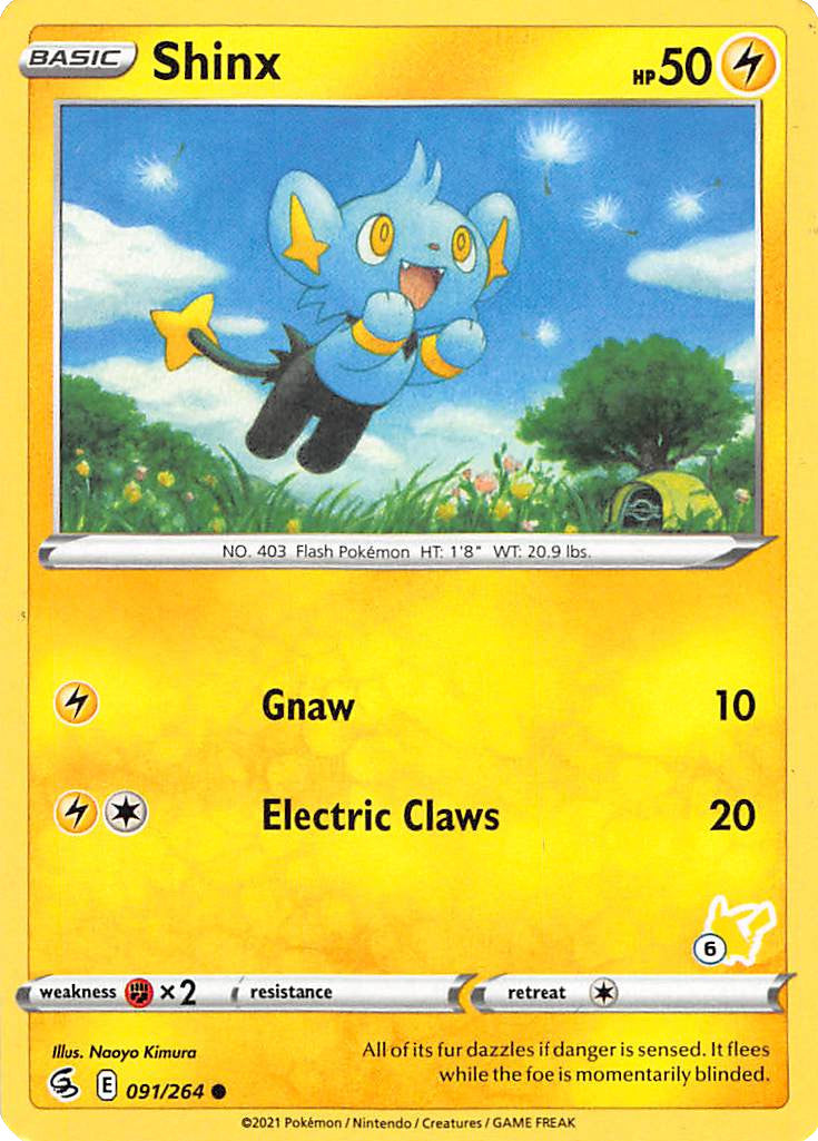 Shinx (091/264) (Pikachu Stamp #6) [Battle Academy 2022] | Enigma On Main